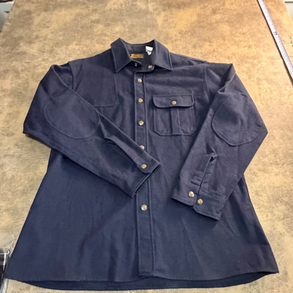 Eddie Bauer Other - Eddie Bauer Chamois Shirt Mens L Black Elbow Patch Padded Sportsman Shooting